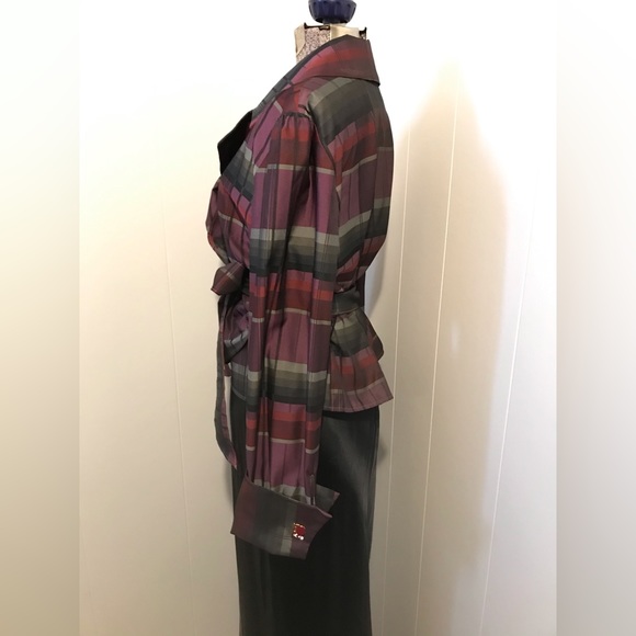Brand: J Michaels Exquisite Plaid Wrap Style Top Size 12 🇨🇦 - Picture 5 of 16